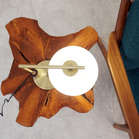 Wander Right Angle Glass Table Lamp - Bronze by Ashcroft Imports at Eve Furniture