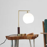 Wander Right Angle Glass Table Lamp - Bronze by Ashcroft Imports at Eve Furniture