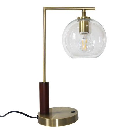 Wander Right Angle Glass Table Lamp - Bronze by Ashcroft Imports at Eve Furniture