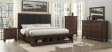 Watson Brown Queen Upholstered Storage Panel Bed by Homelegance at Eve Furniture