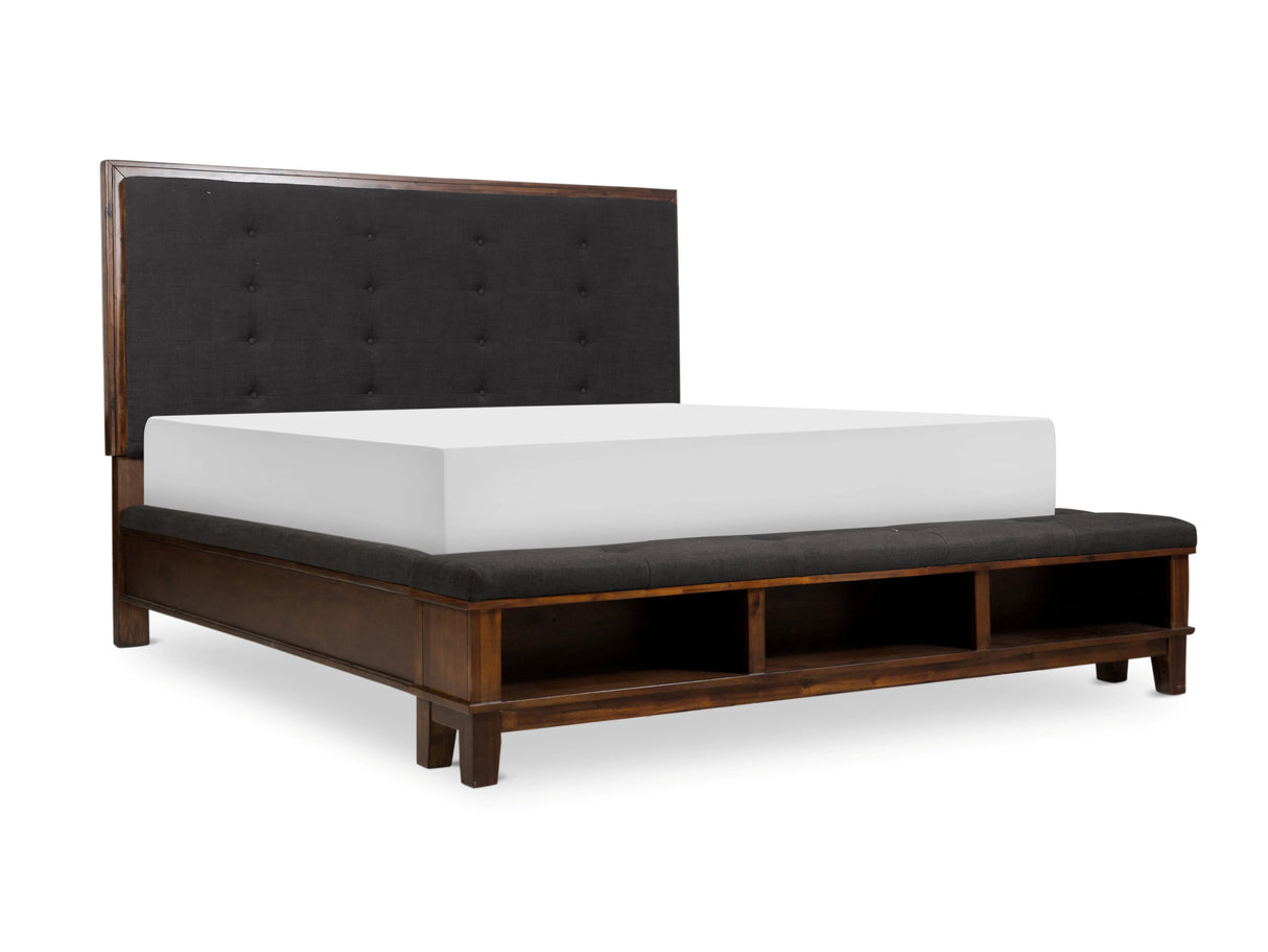 Watson Brown Queen Upholstered Storage Panel Bed by Homelegance at Eve Furniture