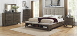 Watson Gray Queen Upholstered Storage Panel Bed by Homelegance at Eve Furniture