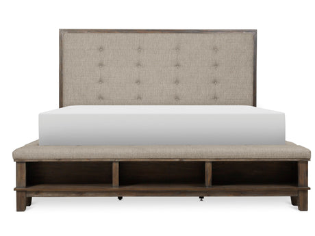 Watson Gray Queen Upholstered Storage Panel Bed by Homelegance at Eve Furniture