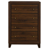 Welsley Walnut 4-drawer Chest of Drawers by Coaster at Eve Furniture
