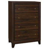 Welsley Walnut 4-drawer Chest of Drawers by Coaster at Eve Furniture