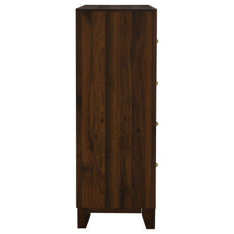 Welsley Walnut 4-drawer Chest of Drawers by Coaster at Eve Furniture