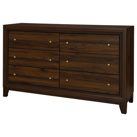 Welsley Walnut 6-Drawer Dresser Cabinet by Coaster at Eve Furniture