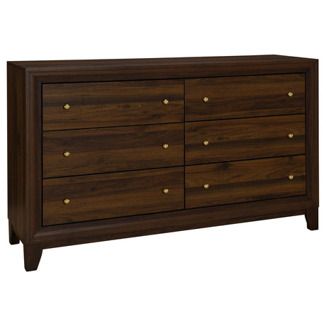 Welsley Walnut 6-Drawer Dresser Cabinet by Coaster at Eve Furniture