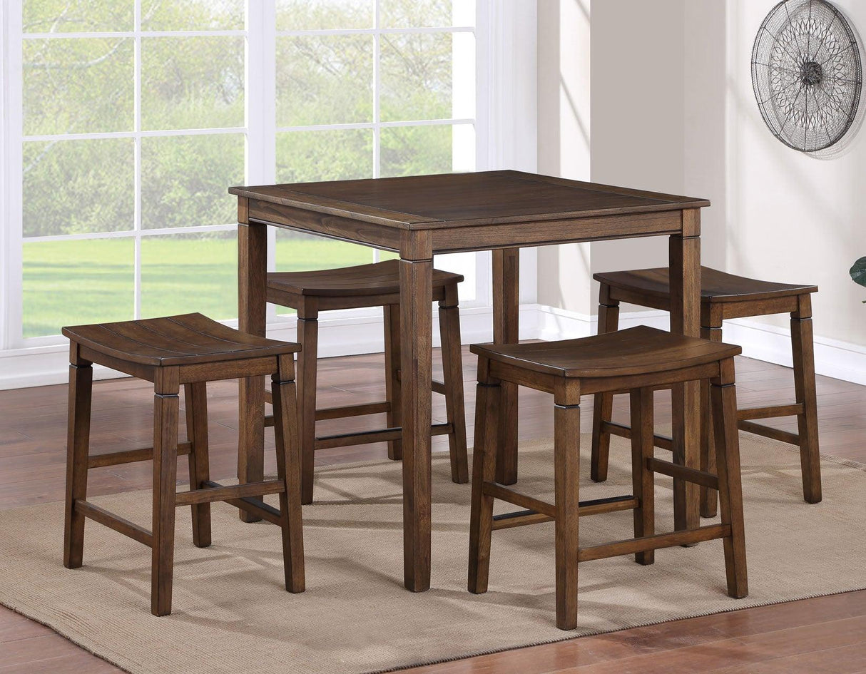 Westlake Chestnut Brown 5-Piece Counter Height Dining Set by Steve Silver at Eve Furniture
