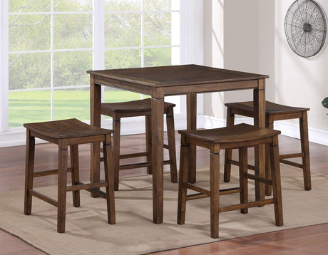 Westlake Chestnut Brown 5-Piece Counter Height Dining Set by Steve Silver at Eve Furniture