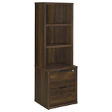 Westpark Dark Pine 3-Shelf Bookcase with Lockable Drawer and USB Ports by Coaster at Eve Furniture
