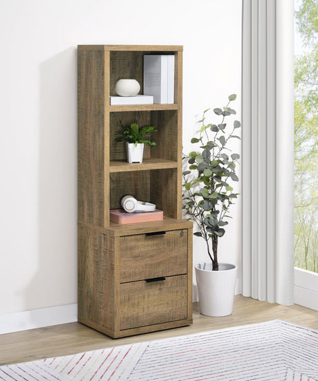 Westpark Mango 3-Shelf Bookcase with Lockable Drawer and USB Ports by Coaster at Eve Furniture