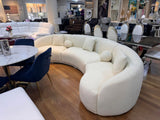 Bonita Ivory Boucle 3-Piece Curved Sectional