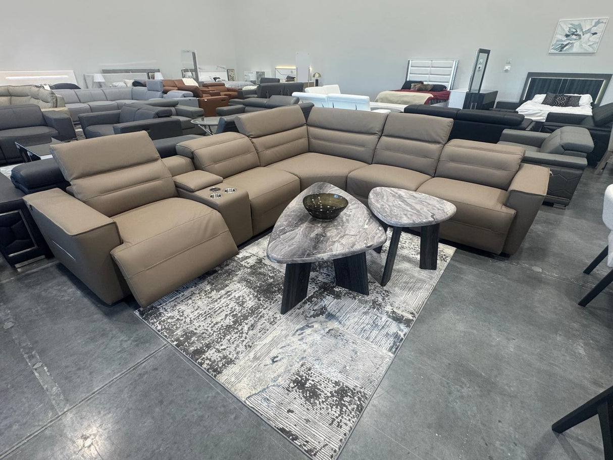 Nexus Brown 6-Piece Power Reclining Sectional by New Era Innovations at Eve Furniture