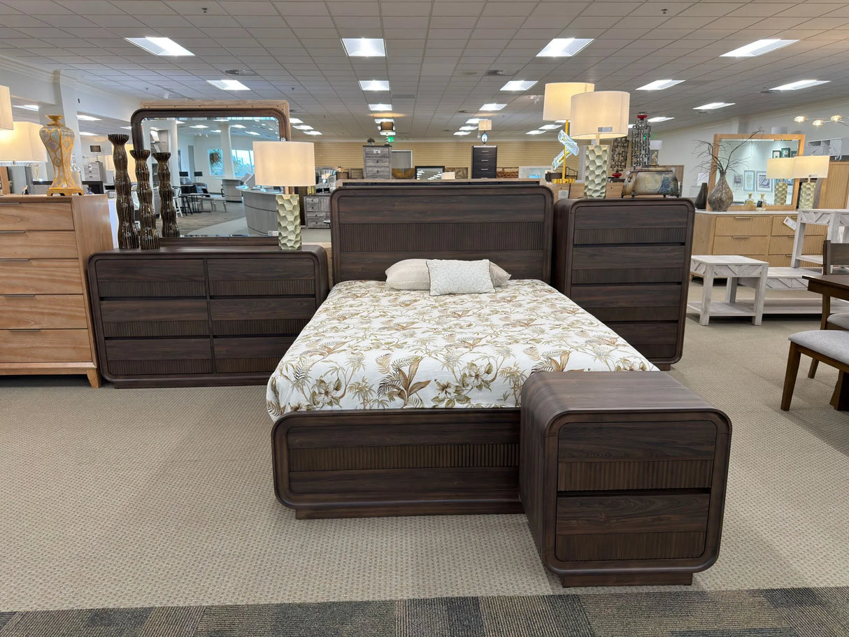 Kinkaid Warm Wood King Panel Bed by Crown Mark at Eve Furniture