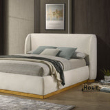 Whitman White/Natural Oak Bed E.King by Furniture of America at Eve Furniture