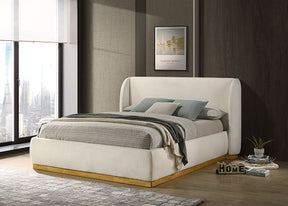 Whitman White/Natural Oak Bed Queen by Furniture of America at Eve Furniture