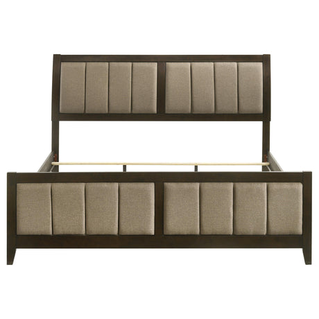 Wilkes Dark Cocoa Upholstered Eastern King Bed by Coaster at Eve Furniture