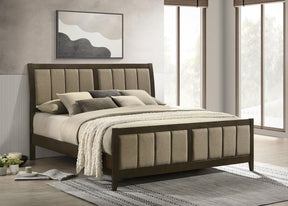 Wilkes Dark Cocoa Upholstered Eastern King Bed by Coaster at Eve Furniture