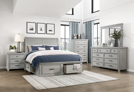 Willowbrook Light Gray King Storage Platform Bed by Homelegance at Eve Furniture