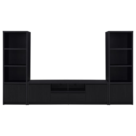 Winfield Black 3-Piece Entertainment Center 78-inch TV Stand by Coaster at Eve Furniture