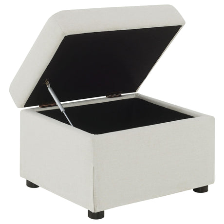 Winter Beige Upholstered Hydraulic Lift Top Storage Ottoman by Coaster at Eve Furniture