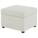 Winter Beige Upholstered Hydraulic Lift Top Storage Ottoman by Coaster at Eve Furniture