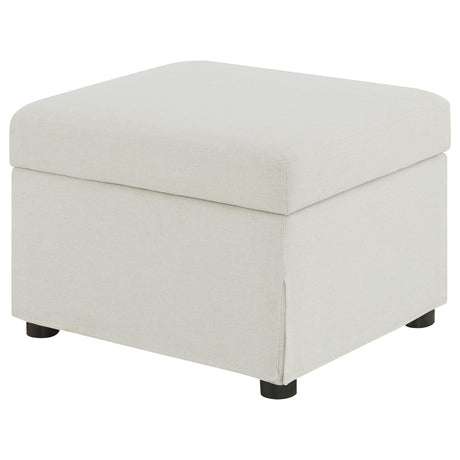 Winter Beige Upholstered Hydraulic Lift Top Storage Ottoman by Coaster at Eve Furniture