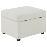 Winter Beige Upholstered Hydraulic Lift Top Storage Ottoman by Coaster at Eve Furniture