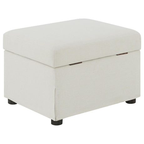 Winter Beige Upholstered Hydraulic Lift Top Storage Ottoman by Coaster at Eve Furniture