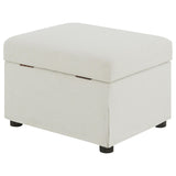 Winter Beige Upholstered Hydraulic Lift Top Storage Ottoman by Coaster at Eve Furniture