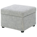 Winter Gray Upholstered Hydraulic Lift Top Storage Ottoman by Coaster at Eve Furniture