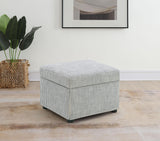 Winter Gray Upholstered Hydraulic Lift Top Storage Ottoman by Coaster at Eve Furniture