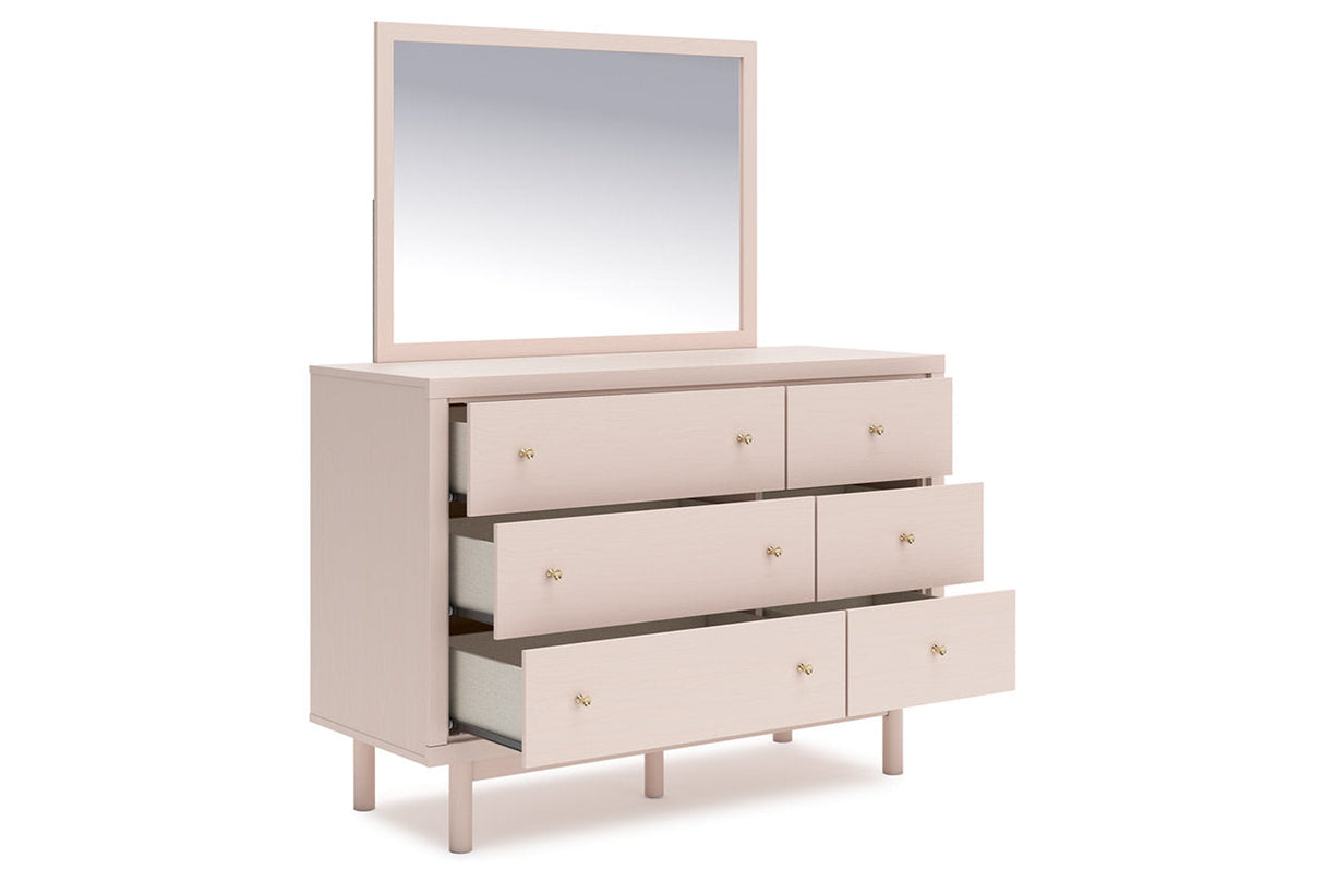 Wistenpine Blush Upholstered Youth One Side Storage Panel Bedroom Set by Ashley at Eve Furniture