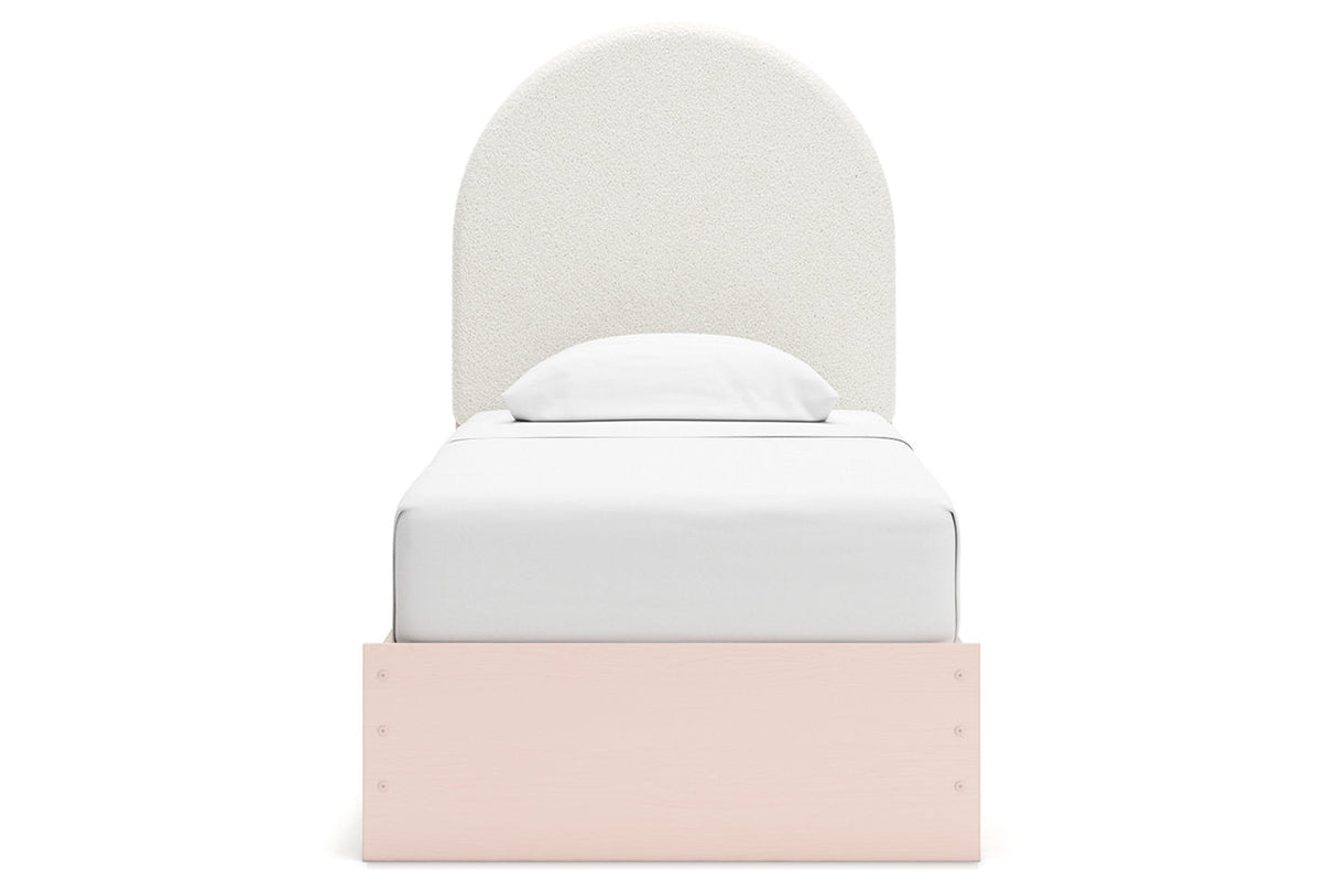 Wistenpine Blush Upholstered Youth One Side Storage Panel Bedroom Set by Ashley at Eve Furniture