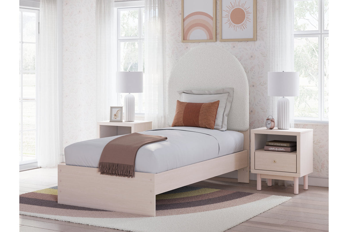 Wistenpine Blush Upholstered Youth Panel Bedroom Set by Ashley at Eve Furniture
