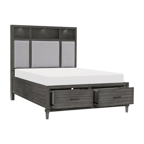 Wittenberry Gray Queen Storage Platform Bed by Homelegance at Eve Furniture