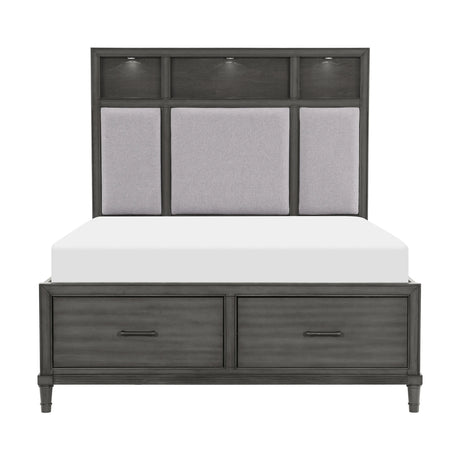Wittenberry Gray Queen Storage Platform Bed by Homelegance at Eve Furniture