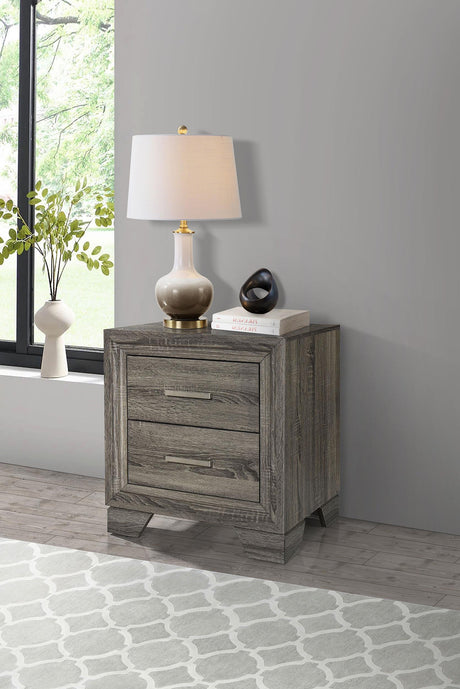 Wright Brown Oak 2-Drawer Nightstand by Coaster at Eve Furniture