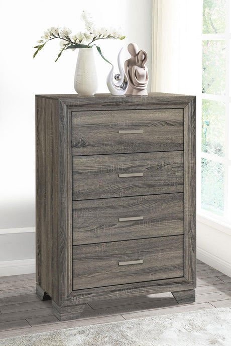 Wright 4-drawer Chest of Drawers Brown Oak by Coaster at Eve Furniture
