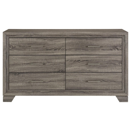 Wright Brown Oak 6-Drawer Dresser by Coaster at Eve Furniture