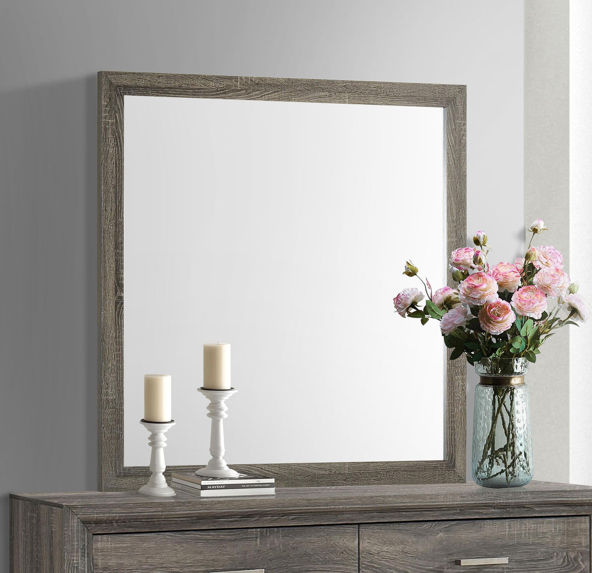 Wright Brown Oak Dresser Mirror by Coaster at Eve Furniture