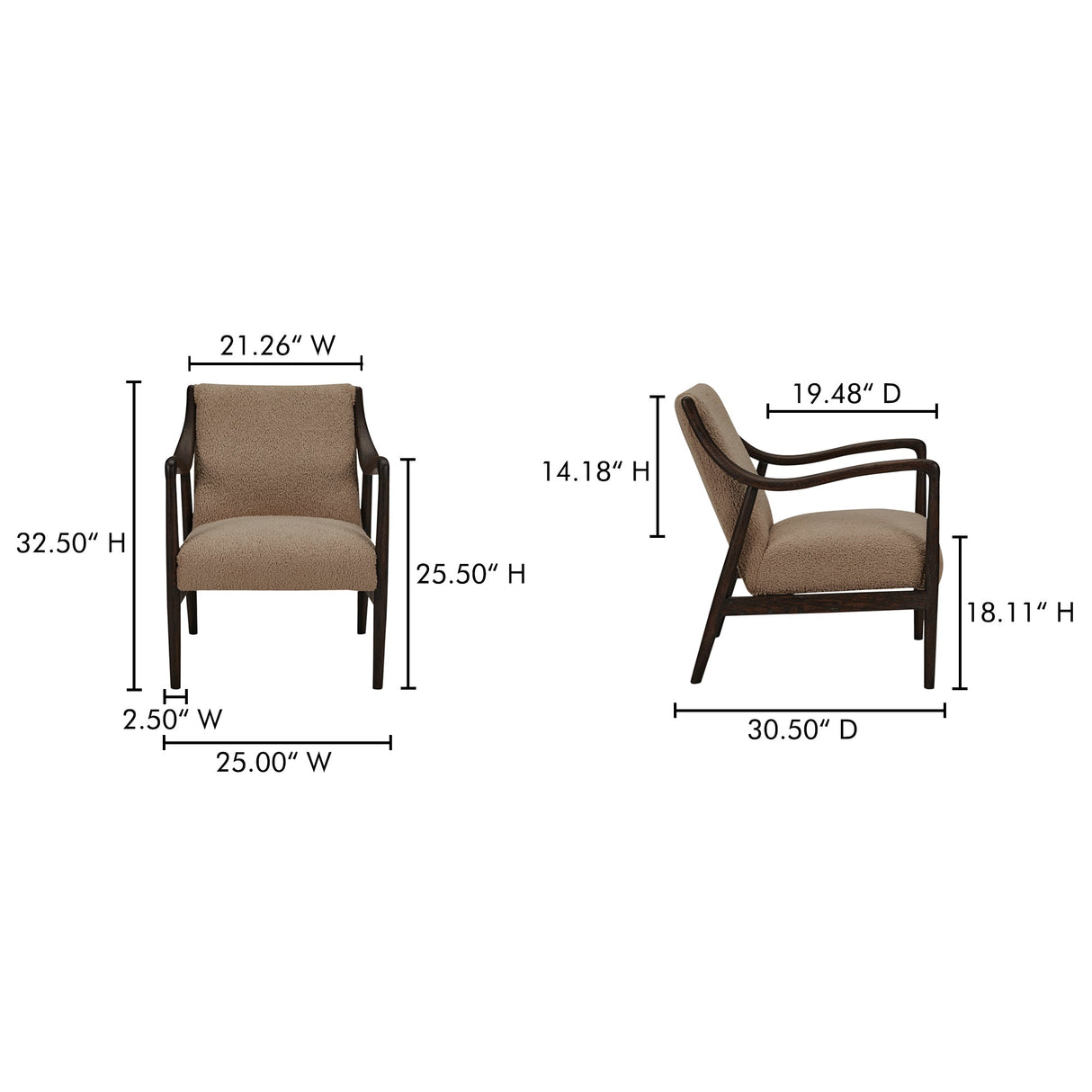 Yates Beige Accent Chair by Moe's Home at Eve Furniture