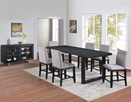 Yves 24″ Counter Stool, Grey Upholstered, Set of 2 by Steve Silver at Eve Furniture