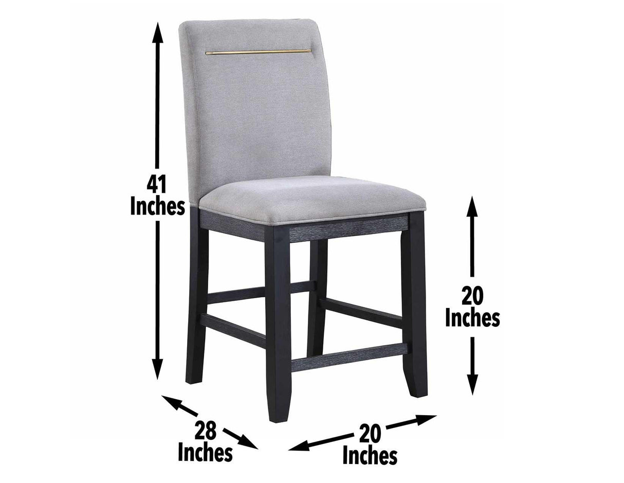 Yves 24″ Counter Stool, Grey Upholstered, Set of 2 by Steve Silver at Eve Furniture