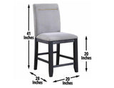 Yves 24″ Counter Stool, Grey Upholstered, Set of 2 by Steve Silver at Eve Furniture