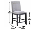 Yves 24″ Counter Stool, Grey Upholstered, Set of 2 by Steve Silver at Eve Furniture