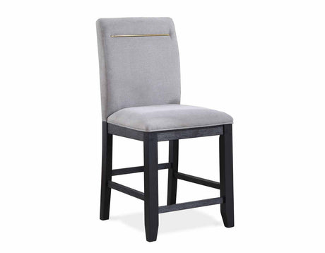 Yves 24″ Counter Stool, Grey Upholstered, Set of 2 by Steve Silver at Eve Furniture