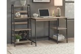 Soho Light Brown/Gunmetal Home Office Desk and Shelf