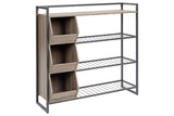 Maccenet Grayish Brown/Gunmetal Shoe Rack